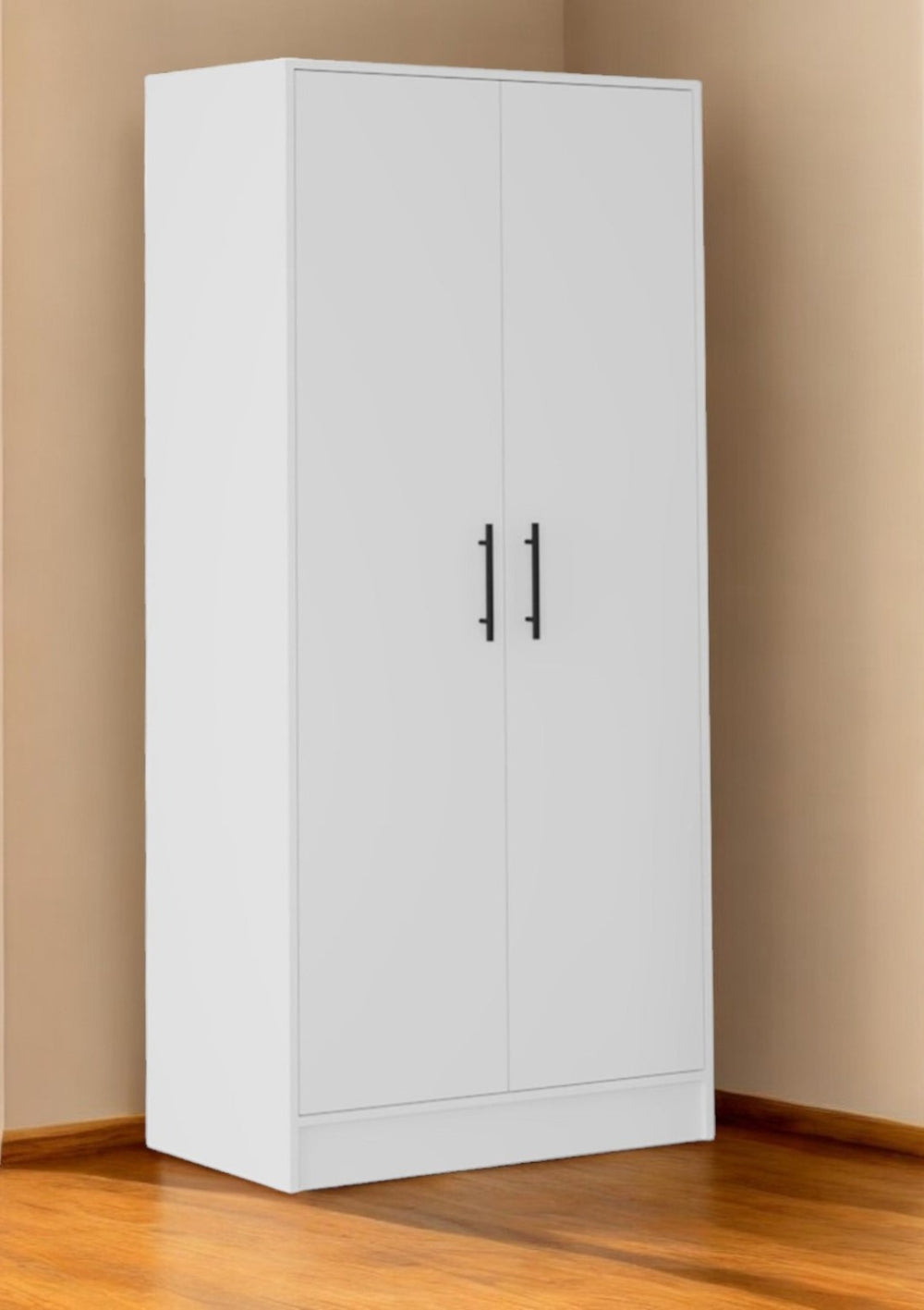 HomeRoots Two Piece White Bedroom Set - Modern Design with Ample Storage, Sleek Finish & Stylish Accents 530269