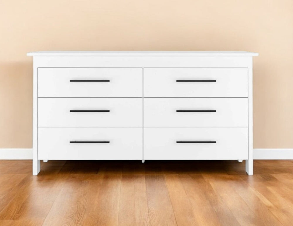 HomeRoots Two Piece White Bedroom Set - Modern Design with Ample Storage, Sleek Finish & Stylish Accents 530269