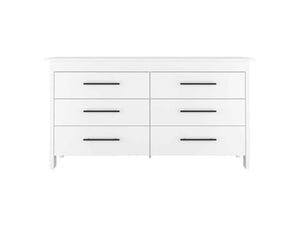 HomeRoots Two Piece White Bedroom Set - Modern Design with Ample Storage, Sleek Finish & Stylish Accents 530269