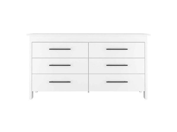 HomeRoots Two Piece White Bedroom Set - Modern Design with Ample Storage, Sleek Finish & Stylish Accents 530269