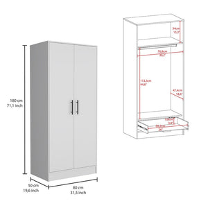 HomeRoots Two Piece White Bedroom Set - Modern Design with Ample Storage, Sleek Finish & Stylish Accents 530269