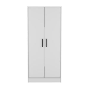 HomeRoots Two Piece White Bedroom Set - Modern Design with Ample Storage, Sleek Finish & Stylish Accents 530269