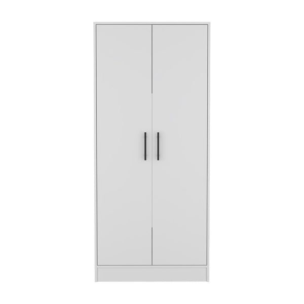HomeRoots Two Piece White Bedroom Set - Modern Design with Ample Storage, Sleek Finish & Stylish Accents 530269