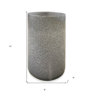 Homeroots 15" Lavender Handblown Speckle Glass Table Vase  Crystalline Glass 530272