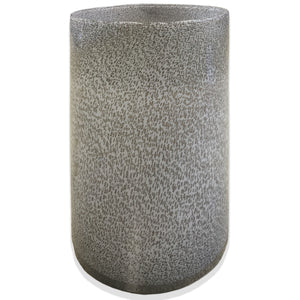 Homeroots 15" Lavender Handblown Speckle Glass Table Vase  Crystalline Glass 530272