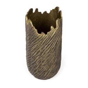 Homeroots 17" Gold Abstract Aluminum Table Vase  Aluminum 530277