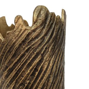 Homeroots 17" Gold Abstract Aluminum Table Vase  Aluminum 530277