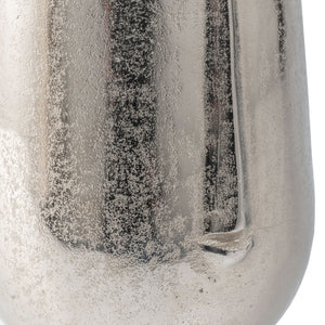 Homeroots 11" Silver Aluminum Faces Cylinder Table Vase - Modern Elegance For Home Decor And Flower Arrangements  Aluminum 530278