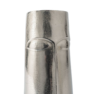 Homeroots 16" Silver Aluminum Faces Cylinder Table Vase - Modern Elegance For Home Decor And Floral Arrangements  Aluminum 530279