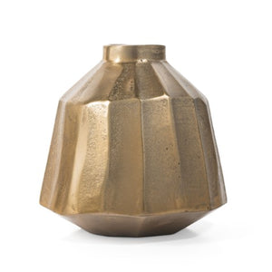 Homeroots 10" Gold Geometric Organic Stripe Round Aluminum Table Vase - Modern Decor For Stunning Centerpieces  Aluminum 530281