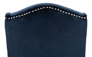 Sarreid High Back Dining Chair Set Of 2 - Luxurious Navy Blue Velvet Upholstery For Elegant Dining Spaces Blue  53028