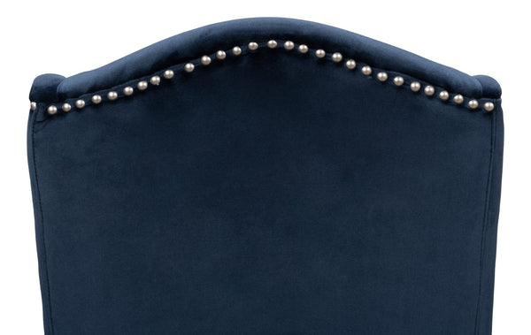 Sarreid High Back Dining Chair Set Of 2 - Luxurious Navy Blue Velvet Upholstery For Elegant Dining Spaces Blue  53028