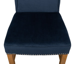 Sarreid High Back Dining Chair Set Of 2 - Luxurious Navy Blue Velvet Upholstery For Elegant Dining Spaces Blue  53028