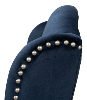 Sarreid High Back Dining Chair Set Of 2 - Luxurious Navy Blue Velvet Upholstery For Elegant Dining Spaces Blue  53028