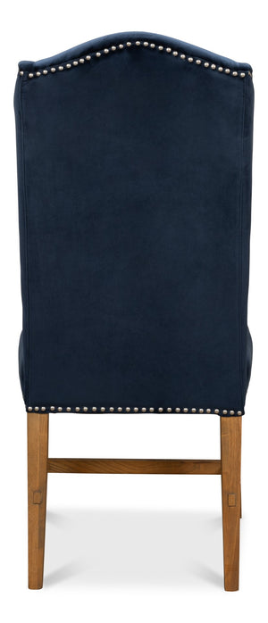 Sarreid High Back Dining Chair Set Of 2 - Luxurious Navy Blue Velvet Upholstery For Elegant Dining Spaces Blue  53028