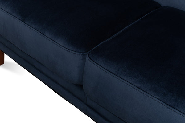 Sarreid Charlotte Loveseat - Elegant Navy Blue Velvet Tufted Design With 2 Cushions For Ultimate Comfort Blue  53035