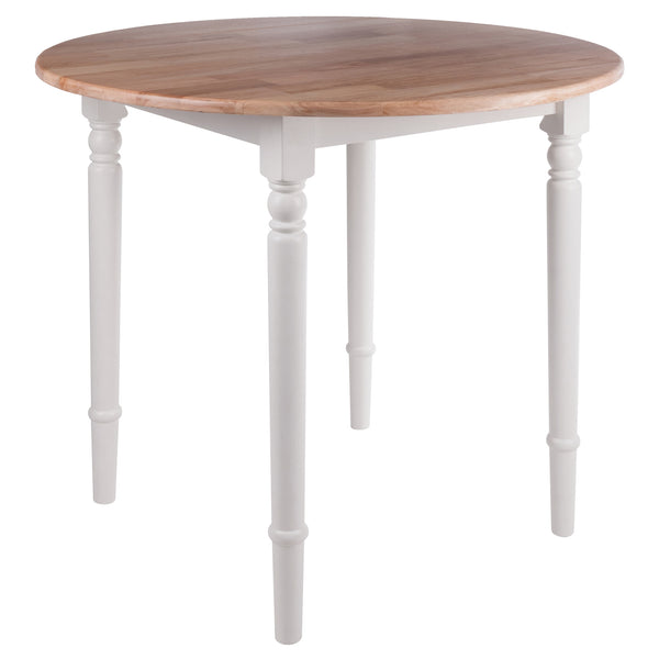 Winsome Wood Sorella Elegant Round Double Drop Leaf Dining Table - Versatile Space-saving Design In Wood Finish Natural ,White Solid Wood 53036-winsome-wood