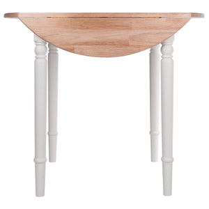 Winsome Wood Sorella Elegant Round Double Drop Leaf Dining Table - Versatile Space-saving Design In Wood Finish Natural ,White Solid Wood 53036-winsome-wood