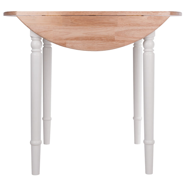 Winsome Wood Sorella Elegant Round Double Drop Leaf Dining Table - Versatile Space-saving Design In Wood Finish Natural ,White Solid Wood 53036-winsome-wood