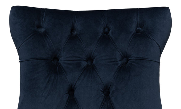 Sarreid Sophie Side Chair Set Of 2 - Luxurious Navy Blue Velvet Upholstered Chairs With Oak Legs Blue  53038