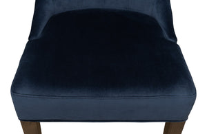 Sarreid Sophie Side Chair Set Of 2 - Luxurious Navy Blue Velvet Upholstered Chairs With Oak Legs Blue  53038
