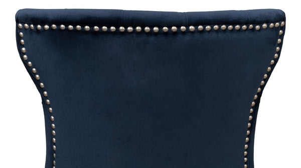 Sarreid Sophie Side Chair Set Of 2 - Luxurious Navy Blue Velvet Upholstered Chairs With Oak Legs Blue  53038