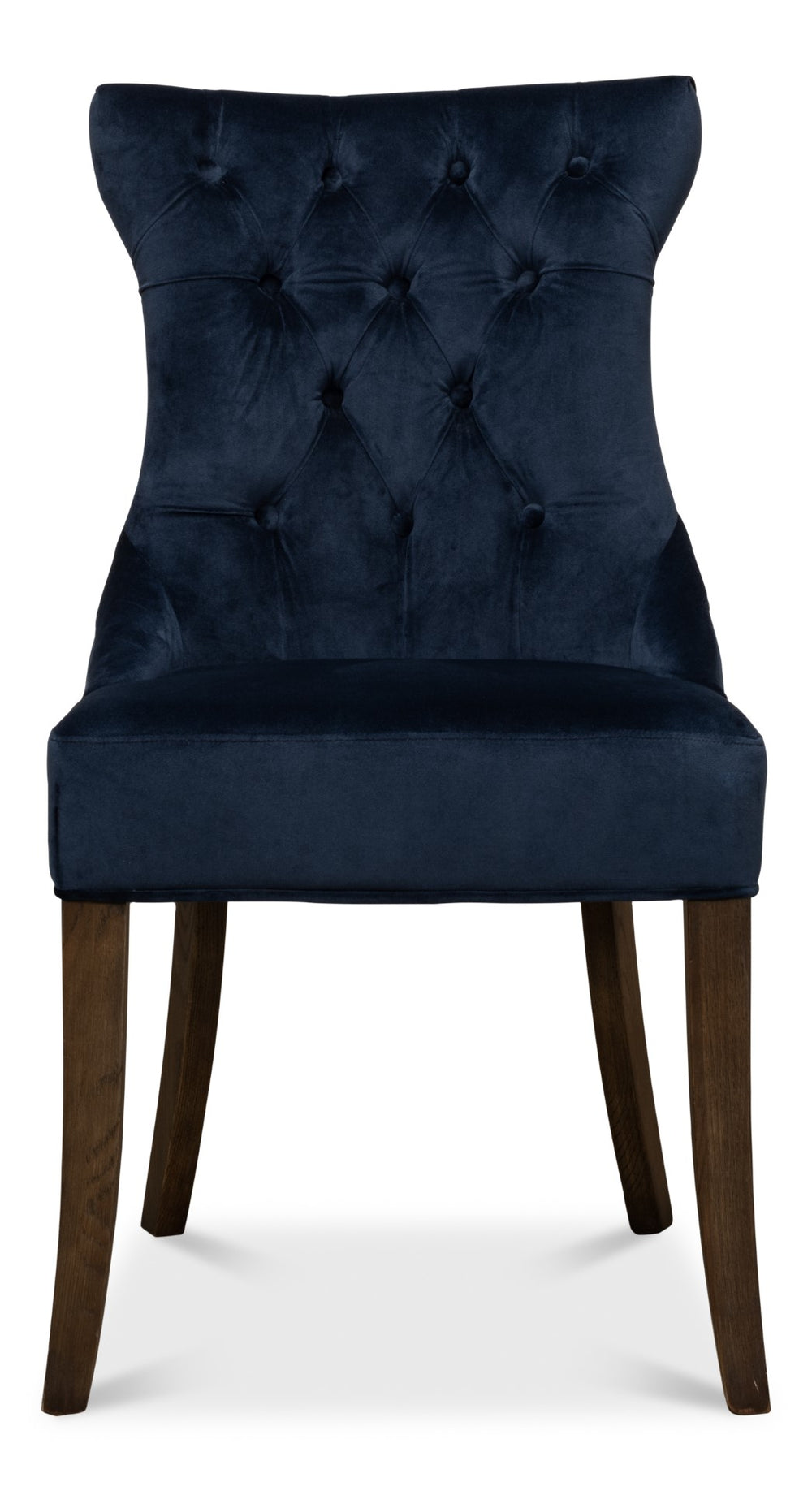 Sarreid Sophie Side Chair Set Of 2 - Luxurious Navy Blue Velvet Upholstered Chairs With Oak Legs Blue  53038