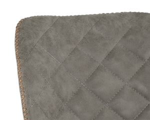 Sunpan Lyla Dining Chair Set - Chic Faux Leather Design with Diamond Tufting and Stylish Steel Legs Black / Antique Grey