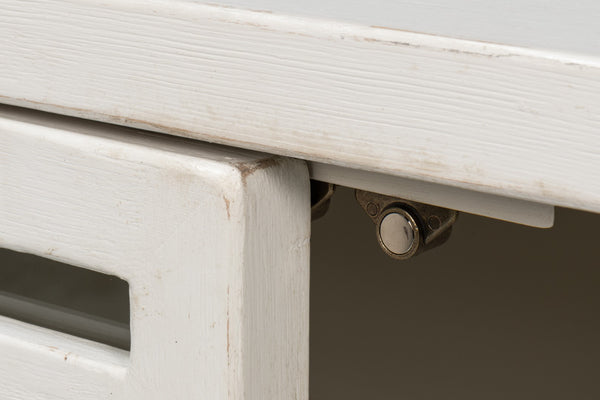 Sarreid St. Nevis Sideboard - Antique White Reclaimed Pine With 4 Fixed Shelves For Timeless Elegance White  53042-3