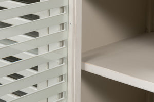 Sarreid St. Nevis Sideboard - Stylish Grey Wash Finish With 4 Fixed Shelves For Modern Home Storage Solutions Grey  53042