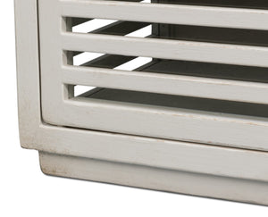 Sarreid St. Nevis Sideboard - Stylish Grey Wash Finish With 4 Fixed Shelves For Modern Home Storage Solutions Grey  53042