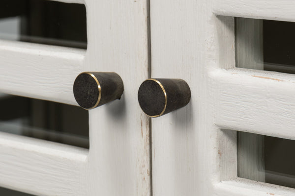 Sarreid St. Nevis Sideboard - Antique White Reclaimed Pine With 4 Fixed Shelves For Timeless Elegance White  53042-3