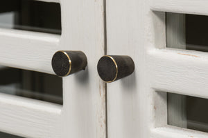 Sarreid St. Nevis Sideboard - Stylish Grey Wash Finish With 4 Fixed Shelves For Modern Home Storage Solutions Grey  53042