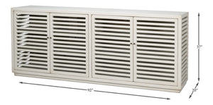 Sarreid St. Nevis Sideboard - Stylish Grey Wash Finish With 4 Fixed Shelves For Modern Home Storage Solutions Grey  53042