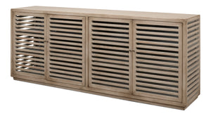 Sarreid St. Nevis Sideboard - Stylish Grey Wash Finish With 4 Fixed Shelves For Modern Home Storage Solutions Grey  53042