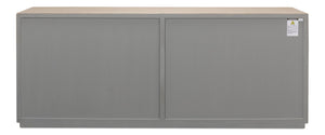 Sarreid St. Nevis Sideboard - Stylish Grey Wash Finish With 4 Fixed Shelves For Modern Home Storage Solutions Grey  53042