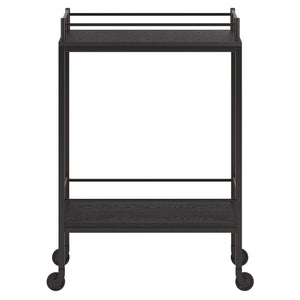 Homeroots Black Steel Rolling Bar Cart   530446