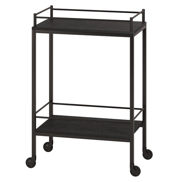 Homeroots Black Steel Rolling Bar Cart   530446