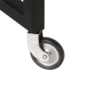 Homeroots Black Steel And Glass Rolling Bar Cart   530449