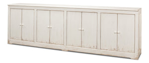 Sarreid Eight Is Enough Sideboard - Stylish Whitewash Finish With 4 Removable Shelves For Versatile Storage White  53045