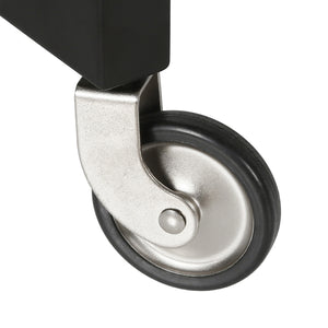 Homeroots Black Steel And Glass Round Rolling Bar Cart   530457