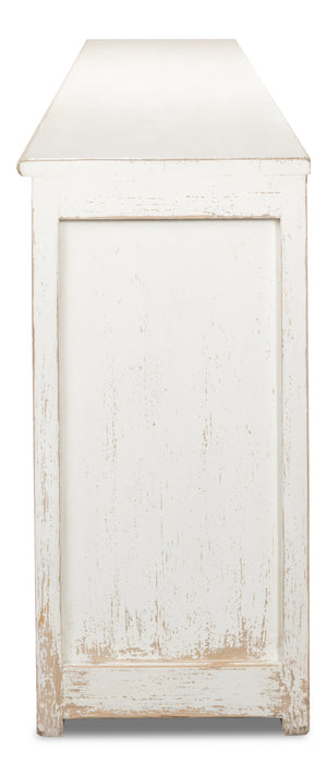 Sarreid Eight Is Enough Sideboard - Stylish Whitewash Finish With 4 Removable Shelves For Versatile Storage White  53045