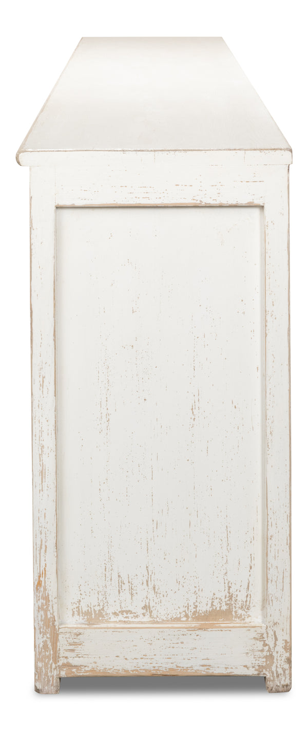 Sarreid Eight Is Enough Sideboard - Stylish Whitewash Finish With 4 Removable Shelves For Versatile Storage White  53045