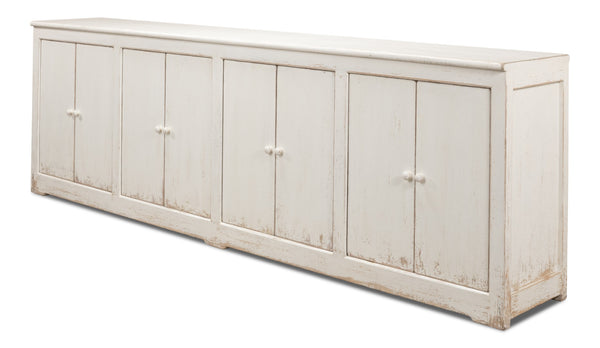 Sarreid Eight Is Enough Sideboard - Stylish Whitewash Finish With 4 Removable Shelves For Versatile Storage White  53045