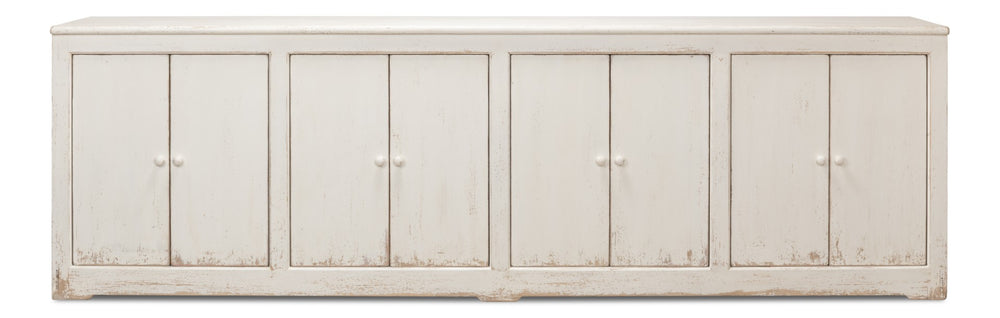 Sarreid Eight Is Enough Sideboard - Stylish Whitewash Finish With 4 Removable Shelves For Versatile Storage White  53045