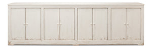 Sarreid Eight Is Enough Sideboard - Stylish Whitewash Finish With 4 Removable Shelves For Versatile Storage White  53045