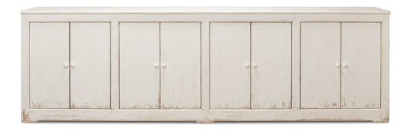 Sarreid Eight Is Enough Sideboard - Stylish Whitewash Finish With 4 Removable Shelves For Versatile Storage White  53045