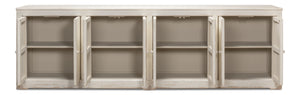 Sarreid Eight Is Enough Sideboard - Stylish Whitewash Finish With 4 Removable Shelves For Versatile Storage White  53045