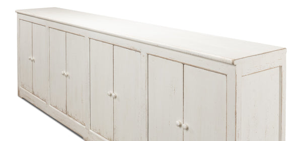 Sarreid Eight Is Enough Sideboard - Stylish Whitewash Finish With 4 Removable Shelves For Versatile Storage White  53045