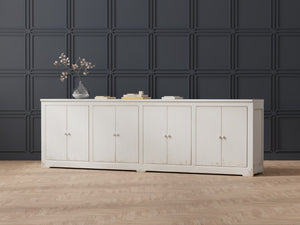 Sarreid Eight Is Enough Sideboard - Stylish Whitewash Finish With 4 Removable Shelves For Versatile Storage White  53045